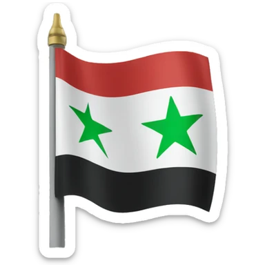 Syrian flag but replace the red with green and the two green star with three red stars sticker