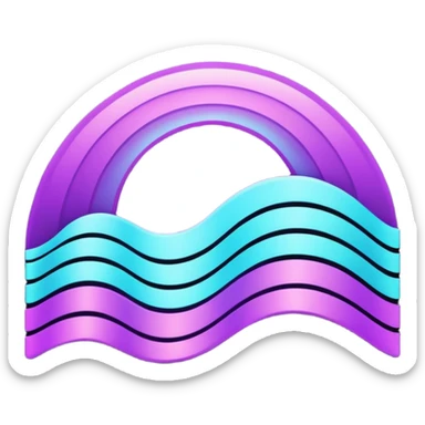 futuristic minimalistic icon, holographic wave symbolizing "Many voices. One purpose. One future", glowing purple and cyan lines, dark sci-fi background, no face, abstract unity design, 1:1 aspect ratio
 sticker