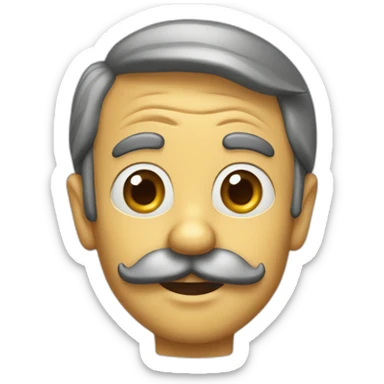 old Pinocchio with mustache sticker