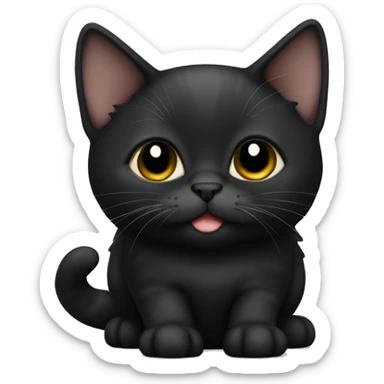 Black munchkin cat sticker