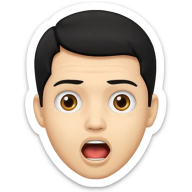 light skin black hair man surprised sticker