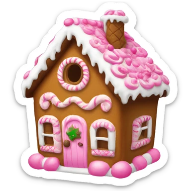 Gingerbread house pink  sticker