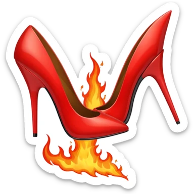 fire red stiletto with pointed toe sticker