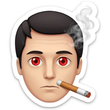 Guy smoking blunt with red eyes  sticker