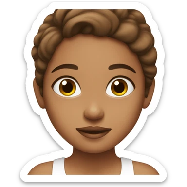 A girl with brown hair doing skincare sticker