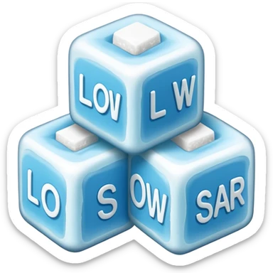 Icon 3 terrones de azúcar con la palabra debajo que diga low sugar sticker