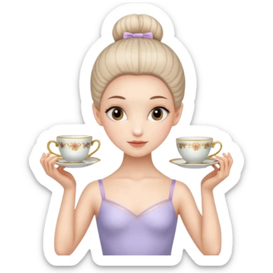 ballerina with a cup head sticker