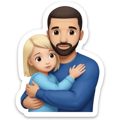 Drake hugging a child sticker