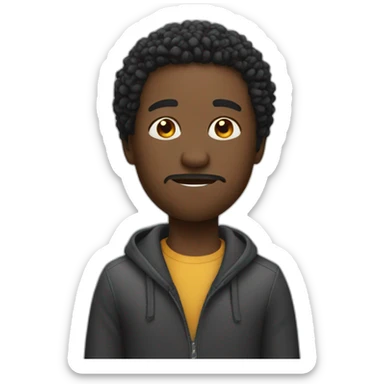 black man asking question sticker