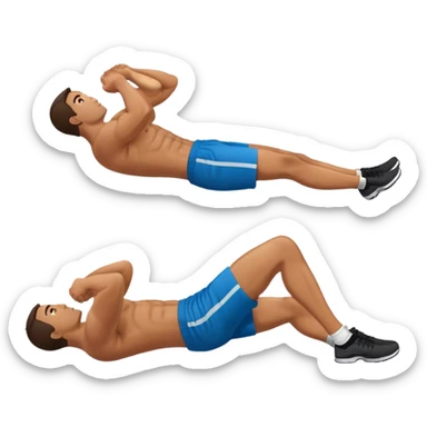 side-view of guy doing Abdominal Crunches sticker