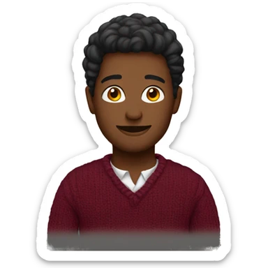 Burgundy sweater sticker