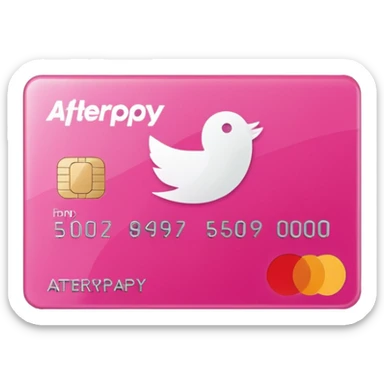 pink afterpay word on a credit card sticker