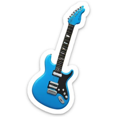 blue electric guitar sticker