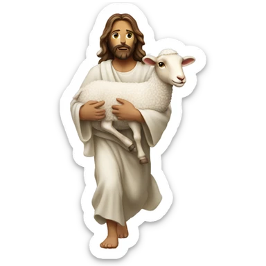 Jesus carrying a lamb sticker