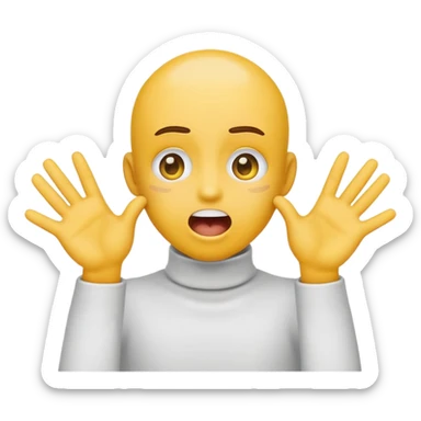 Yellow circle emoji with x eyes a circle open mouth a neck nd two hands on the neck  sticker