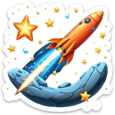 Asteriod emoji make it Falling like a shooting star sticker