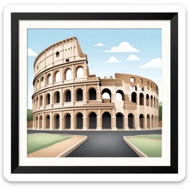 Colosseum in Rome with soft muted colors, not bright sticker