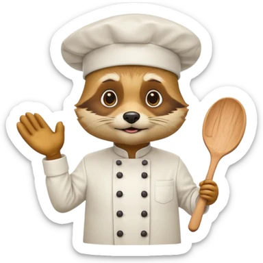 chef yellow raccoon sticker