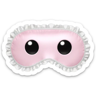 Light pink Frilly satin sleep mask no eyes sticker