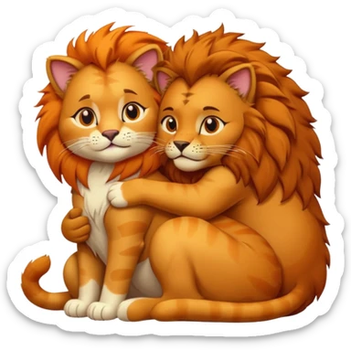 Gata masajeando a leon sticker