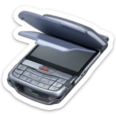 Fold out Motorola Razr V3 mobile device with the iconic clamshell design sticker
