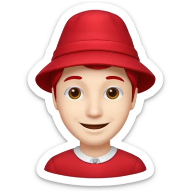 red hat and red dress man sticker