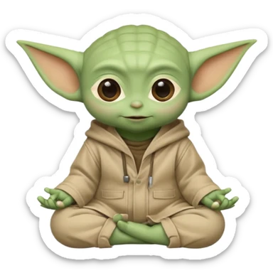 Baby Yoda sitting cross-legged with numbers and mathematical formulas coming out of his mind sticker