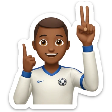 “En-Nesyri’s goal celebration emoji: A soccer player with a joyful expression, forming a circle with his index finger and thumb and placing it over his eyes.” sticker
