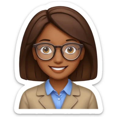 de una chica morena con lentes sticker