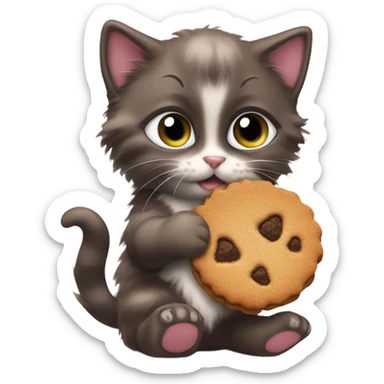 Kitten eating girl scout cookies sticker