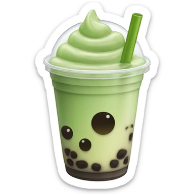 Bubble tea that’s matcha and had boba  sticker