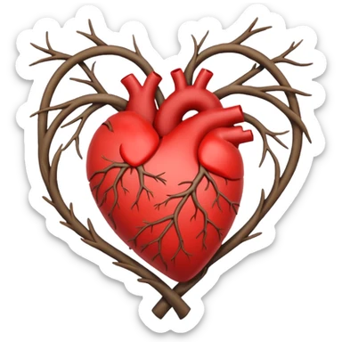 Heart made of twisted branches sticker