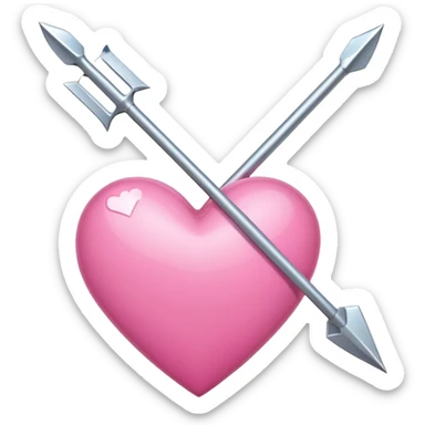 pink heart impelled by arrow sticker