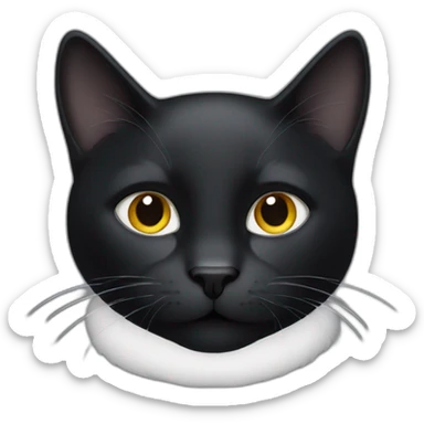 Black cat with a white line on his nose sticker