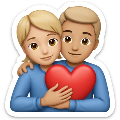 make an emoji of hugging a heart, one person. it's supposed to show a level of gratitude sticker