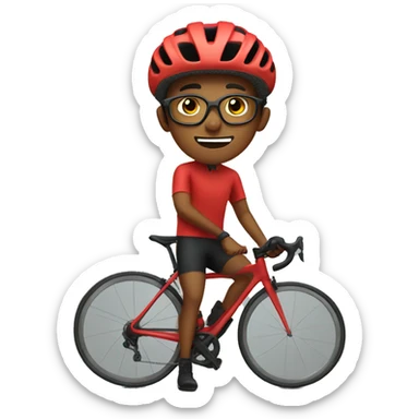 28 year old cyclist with glasses wearing red sticker