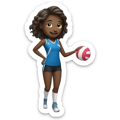 girl playing volleyball sticker