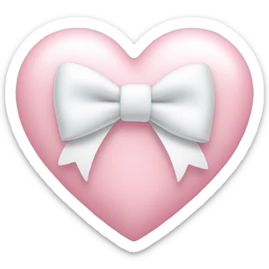 Pastel pink heart with white bow sticker