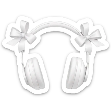 White headphones with bows  sticker