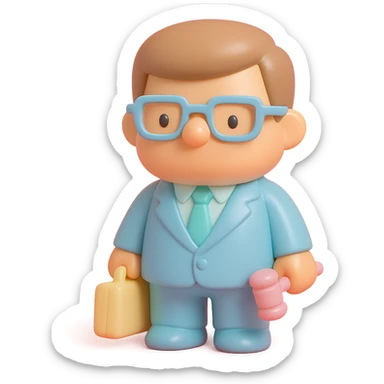 lawyer as a vinyl figure, with a stylized and collectible look sticker