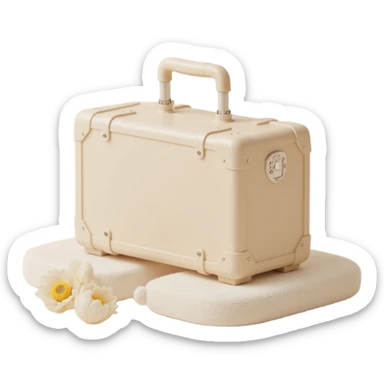 aesthetic ivory minimal suircase with wheels sticker