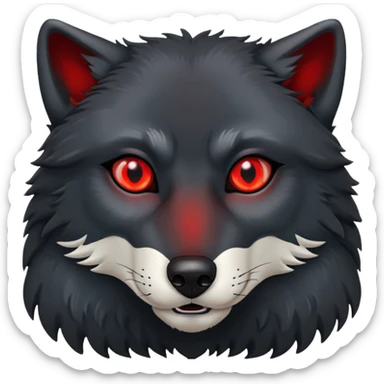 black wolf with red eyes sticker