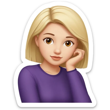 woman with face in elbow sticker