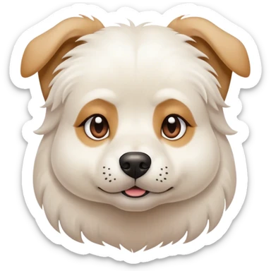 White dog with an raised eyebrow sticker