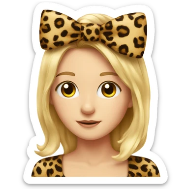 Bow with leopard print sticker