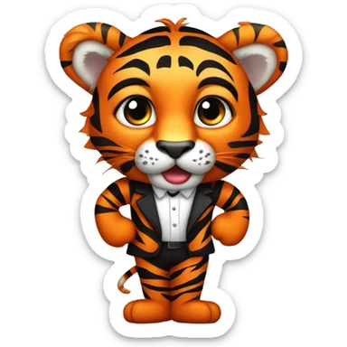 Barack Obama wearing a tiger costume sticker