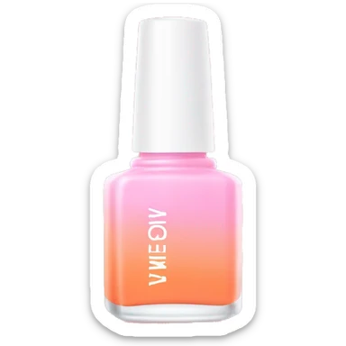 Pastel pink to orange ombré nail polish bottle sticker