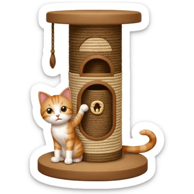 Cat scratch post sticker