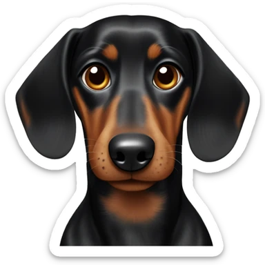 ￼ black dachshund with brown patches sticker