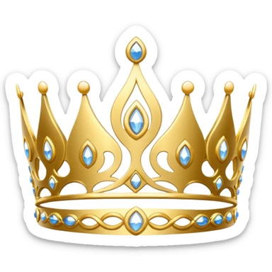 gold and white tiara sticker